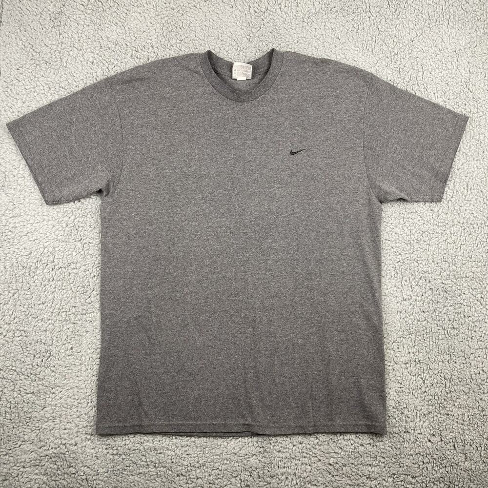 VTG Y2K Nike Embroidered Swoosh Short Sleeve Crewneck T-Shirt Men's XL Gray Tag